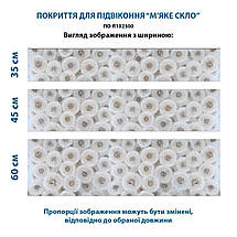Покриття для підвіконня, м'яке скло з фотодруком Кульбабки, 35 х 100 см, ПО-fl102300, фото 4
