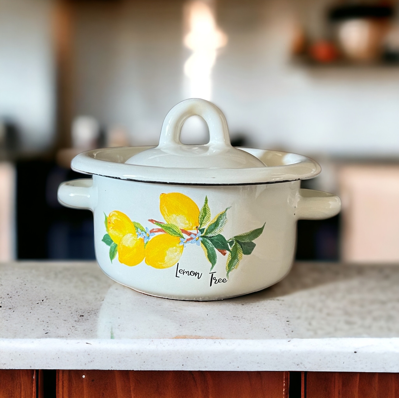 Каструля емальована 0.4л Лимонне дерево молочне Idilia 16031/2