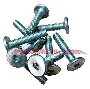 Гвинт меблевий із плоскою головкою під шестигранний ключ М6х30 мм Білий