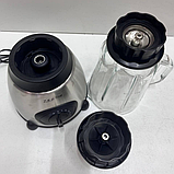 Блендер Zepline 2в1 з кавомолкою, 2000 Вт, настільний стаціонарний подрібнювач з 5 швидкостями, зі скляною чашею ZP-004, фото 8