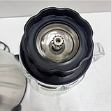 Блендер Zepline 2в1 з кавомолкою, 2000 Вт, настільний стаціонарний подрібнювач з 5 швидкостями, зі скляною чашею ZP-004, фото 7