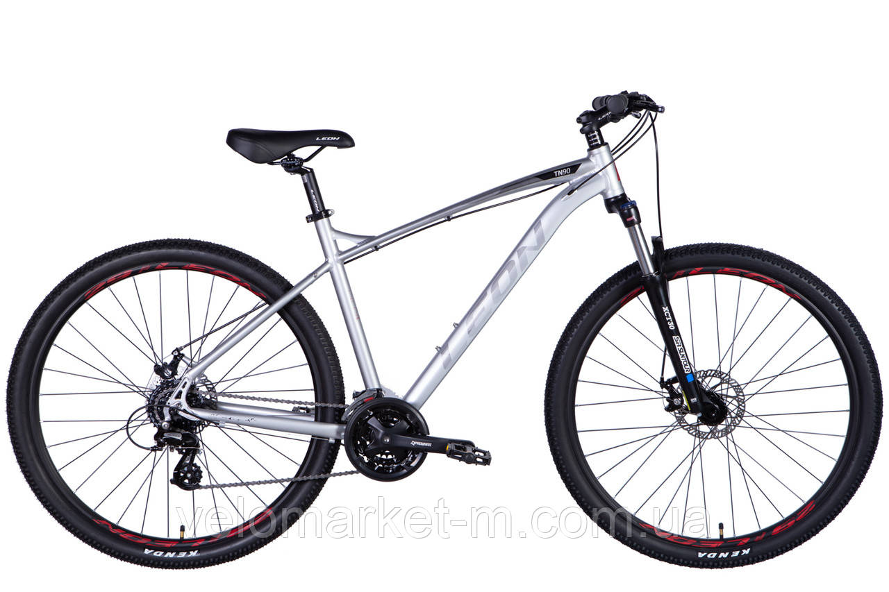 Велосипед алюміній 29" Leon TN-90 AM Hydraulic lock out DD рама-20" сіро-чорний з червоним 2024