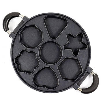 Форма для випікання оладок та панкейків на 7 фігур PAN LY-310 / Кругла форма для випічки