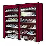🤎Тканинна шафа для взуття 12 полок Danlion Orion YQF-2266 116х30х110см, портативний стелаж, фото 7