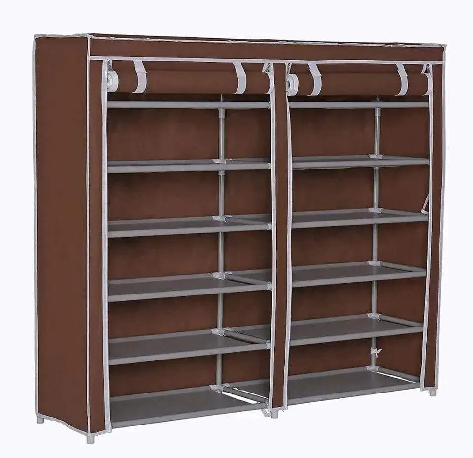 🤎Тканинна шафа для взуття 12 полок Danlion Orion YQF-2266 116х30х110см, портативний стелаж, фото 1