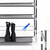 🤎Тканинна шафа для взуття 12 полок Danlion Orion YQF-2266 116х30х110см, портативний стелаж, фото 6