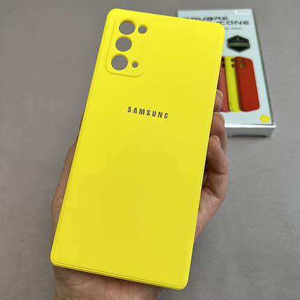 Чохол для Samsung Galaxy Note 20 чохол з мікрофіброю захистом камери на телефон самсунг нот 20 жовтий s1q, фото 1