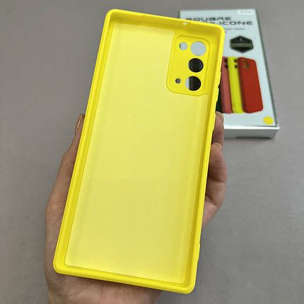 Чохол для Samsung Galaxy Note 20 чохол з мікрофіброю захистом камери на телефон самсунг нот 20 жовтий s1q, фото 3