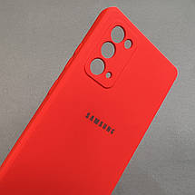 Чохол для Samsung Galaxy Note 20 чохол з мікрофіброю захистом камери на телефон самсунг нот 20 червоний s1q, фото 4