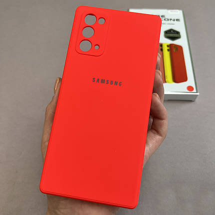 Чохол для Samsung Galaxy Note 20 чохол з мікрофіброю захистом камери на телефон самсунг нот 20 червоний s1q, фото 1