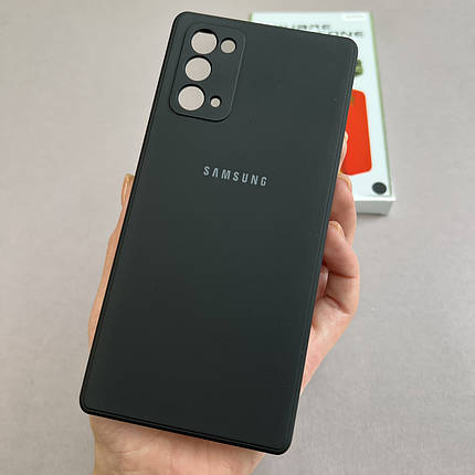 Чохол для Samsung Galaxy Note 20 чохол з мікрофіброю захистом камери на телефон самсунг нот 20 чорний s1q, фото 1