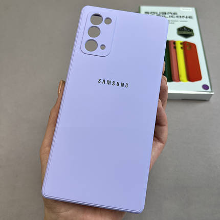 Чохол для Samsung Galaxy Note 20 чохол з мікрофіброю захистом камери на телефон самсунг нот 20 бузковий s1q, фото 1