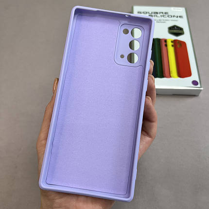 Чохол для Samsung Galaxy Note 20 чохол з мікрофіброю захистом камери на телефон самсунг нот 20 бузковий s1q, фото 3