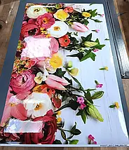 Покриття для підвіконня, м'яке скло з фотодруком Квіти, 35 х 100 см, ПО-fl103377, фото 5