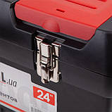 Ящик для інструментів з металевими замками 24" 610*255*251 мм INTERTOOL BX-1024, фото 3