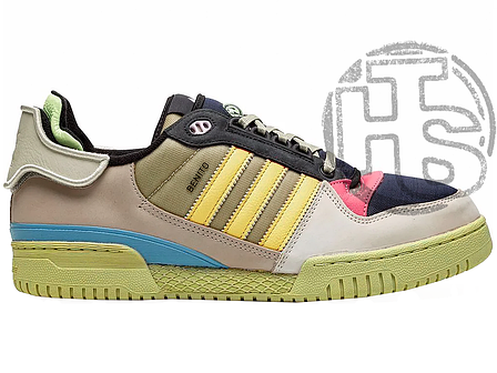 Жіночі кросівки Adidas Forum Bad Bunny Benito Beige Yellow Blue GZ2009, фото 1