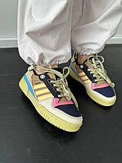 Жіночі кросівки Adidas Forum Bad Bunny Benito Beige Yellow Blue GZ2009, фото 5