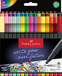 Набір ручок капілярних Faber-Castell Grip Finepen тригранна 0,4 мм 30 кольорів, 151630