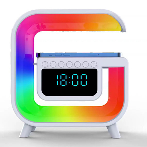 Нічний акумуляторний G-Smart G30 RGB + годинник + Bluetooth колонка + зарядка для телефону, фото 1