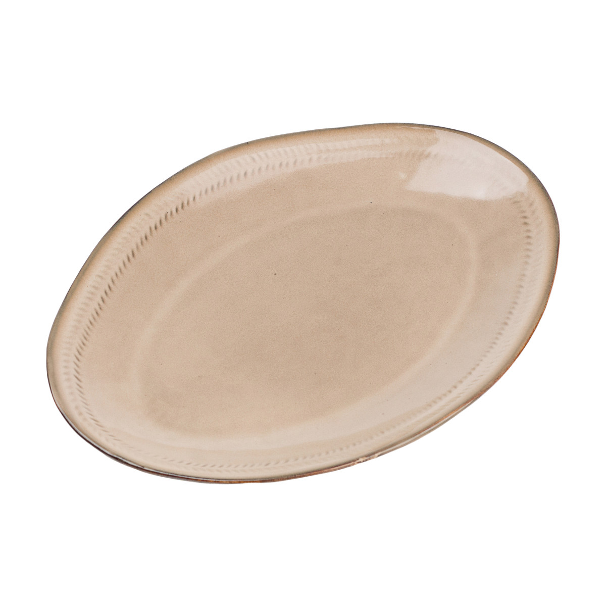 Тарілка обідня для сервірування столу овальна керамічна плоска 33.5 х 23 см сервірувальне блюдо Lugi, фото 1