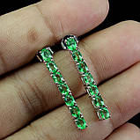 Сережки. Натуральний зелений топаз. Срібло 925., фото 2