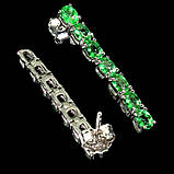 Сережки. Натуральний зелений топаз. Срібло 925., фото 3