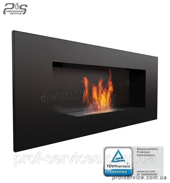 Вбудовуваний настінний біокамін декоративний, камін без диму на биопаливі DELTA-2 CZARNY TUV, фото 1
