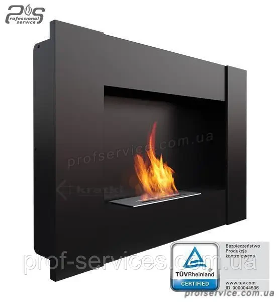 Домашній настінний біокамін для обігріву, на органічному біопаливіKRATKI BRAVO-2 CZARNY з сертифікатом TUV, фото 1