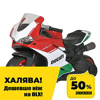 Дитячий електромотоцикл Ducati (1 акум 12V5.5AH, 1 мотор 45W, MP3, USB, EVA) Bambi M 5009E-1-3 Біло-червоний