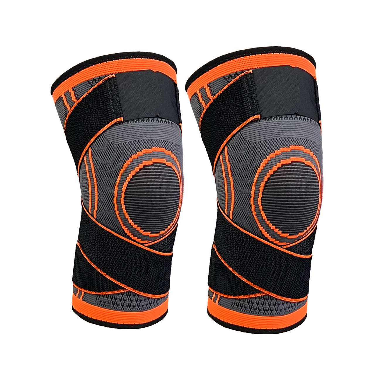 Наколінники помаранчеві на липучках. Бандаж на коліно. Фіксатор колінного суглоба для дорослих універсальний розмір, фото 1