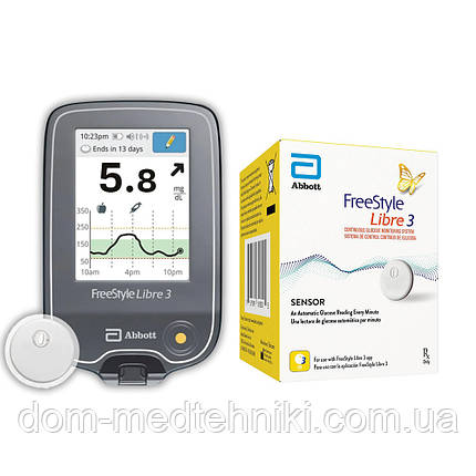 Глюкометр Freestyle Libre 3, (ммоль/л) + Сенсор Freestyle Libre 3, фото 1
