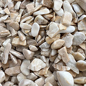 Галька декоративна «Рив'єра» світло-кремова для декору клумб та ландшафтного дизайну (ціна за 1 кг від 1 тони)