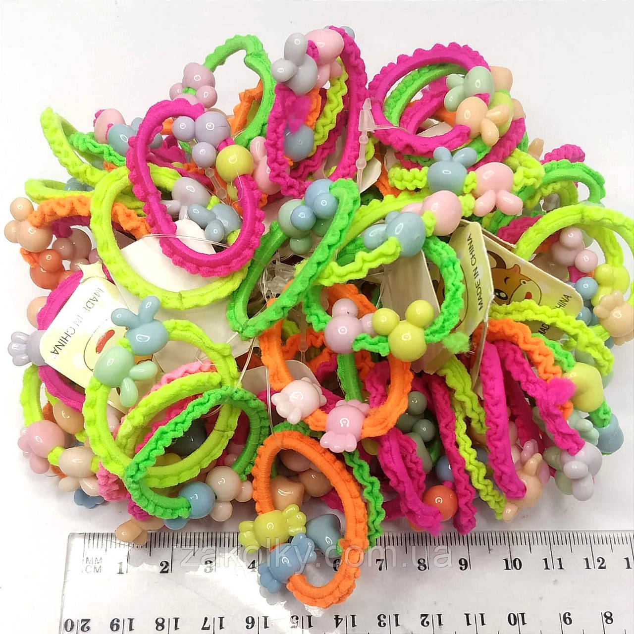 Гумки для волосся дитячі "Яскравий мікс прикрас".