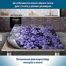 Покриття для підвіконня, м'яке скло з фотодруком Клумба фіолетових квітів, 35 х 100 см, ПО-tx380, фото 5