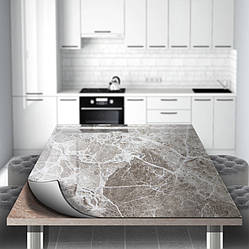 Покриття для столу, м'яке скло з фотодруком, Кам'янистий мармур 60 х 100 см (1,2 мм) МСПБ-tx342