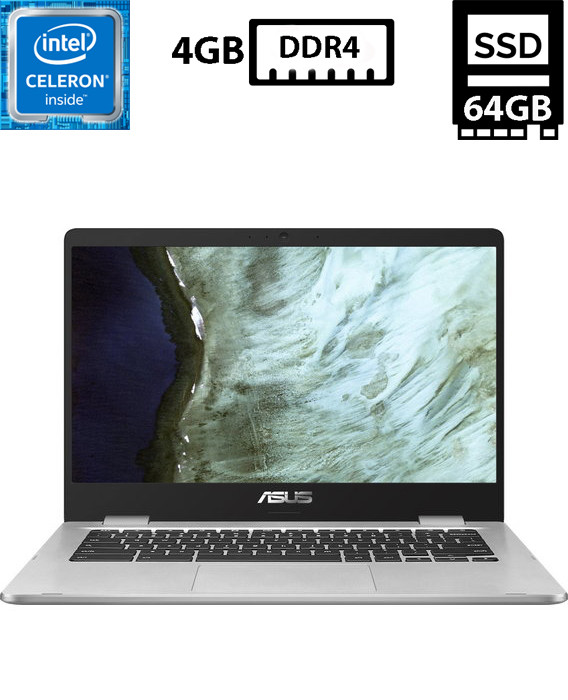 Ноутбук Asus Chromebook C423N (C423NA-WB04)/14" TN(1366x768)/Celeron N3350 1.10GHz/4GB DDR4/SSD 64GB/Intel HD Graphics Б/В
