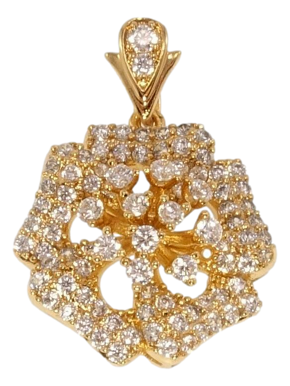 Кулон Xuping Позолота 18K "Квітка з інкрустацією цирконієм"