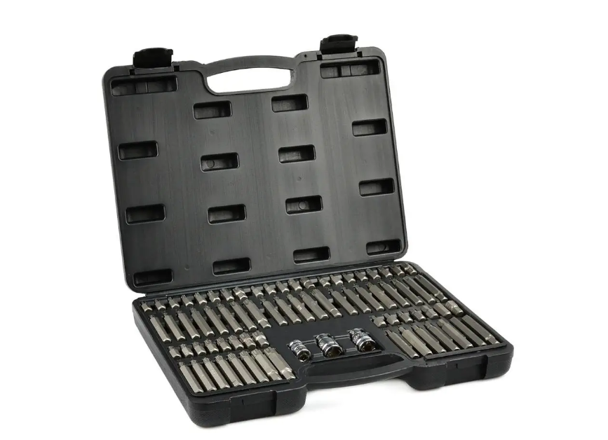 Набір біт Torx, Ribe, Hex, Spline, 75 шт 1/2", 3/8" Geko G10036 в кейсі, фото 1