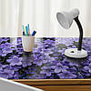 Покриття для столу, м'яке скло з фотодруком, Клумба фіолетових квітів 100 х 100 см (1,2 мм) МСПБ-tx380, фото 2