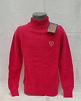 Светер вовняний на дівчинку 110-116 зросту комір стійка Корал