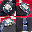 Годинник наручний Cartier Santos Silver/White-Blue, фото 9