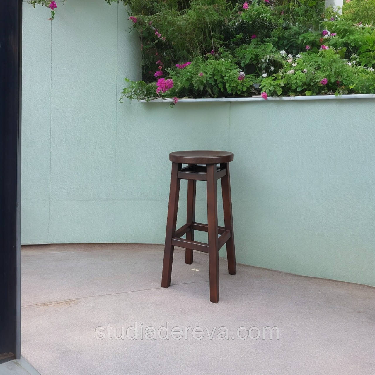 ПАБ Табурет Комфорт з дерева Вільха Для Барної стійки, кав'ярні або на балкон Кипарис 75см, фото 1