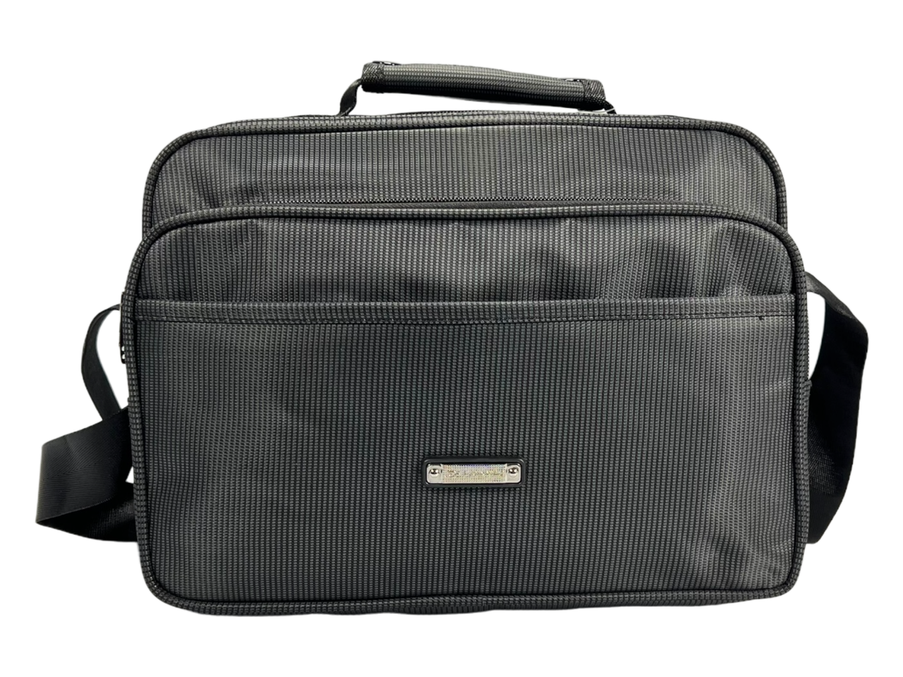 Сумка через плече з водонепроникної тканини сірого кольору, 5 відділень