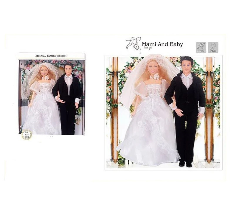 Набір ляльок "Весілля" (висота 30 см, 2 ляльки, шарнірне з'єднання суглобів, знімне взуття) A 801-1, фото 1