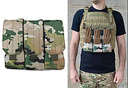 Підсумок під 6 магазинів АК/РПК потрійний Мультикам (MOLLE, підсумок на розвантаження, жилет, РПС), фото 3