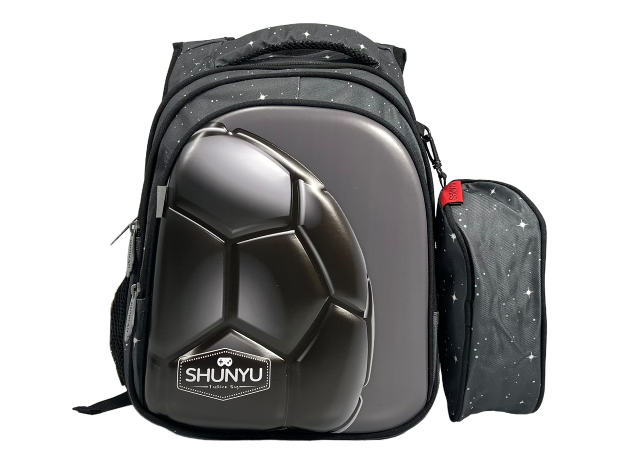 Шкільний рюкзак на 3 відділення, пенал у потакрунок, колір сірий, фото 1