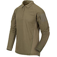 Тактична сорочка-поло Helikon Range Long Sleeve-Adaptive Green дихаюча зелена футболка поло з рукавом під плитоноску