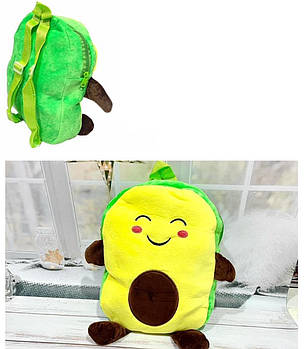 Рюкзак яскравий дитячий м'який на блискавці 23*30 см смайлик Авокадо Nina