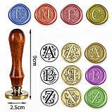 Набір для сургучного друку Факсиміле Друк з літерою P+ сургуч + ложка для плавлення сургуча, фото 3