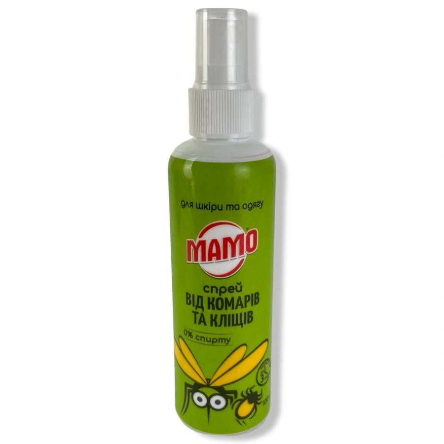 Спрей МАМО проти комарів і кліщів безспиртової 100 мл, фото 1